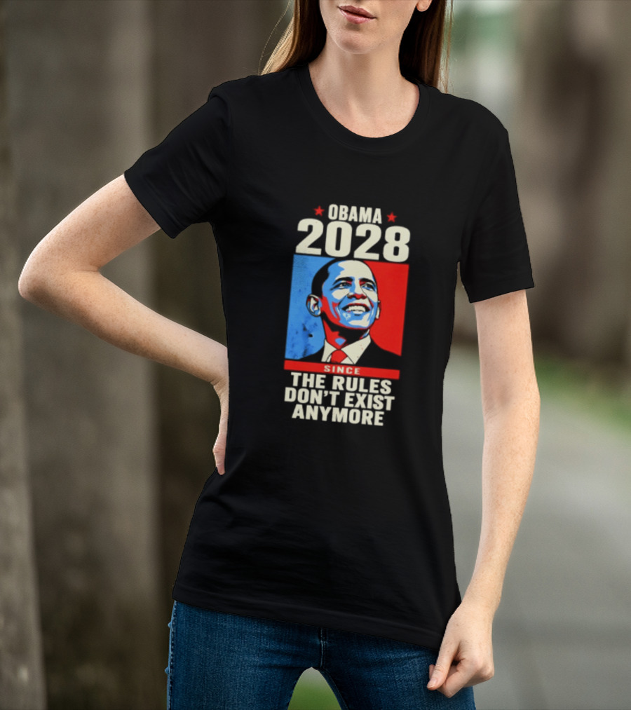 Obama 2028 Since The Rules Don't Exist Anymore Iconic Red And Blue T-Shirt