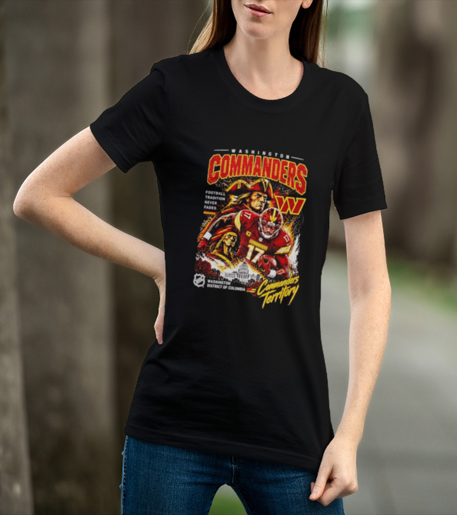 Washington Commanders Football Tradition Never Fades Commanders Territory Washington DC Skyline T-Shirt