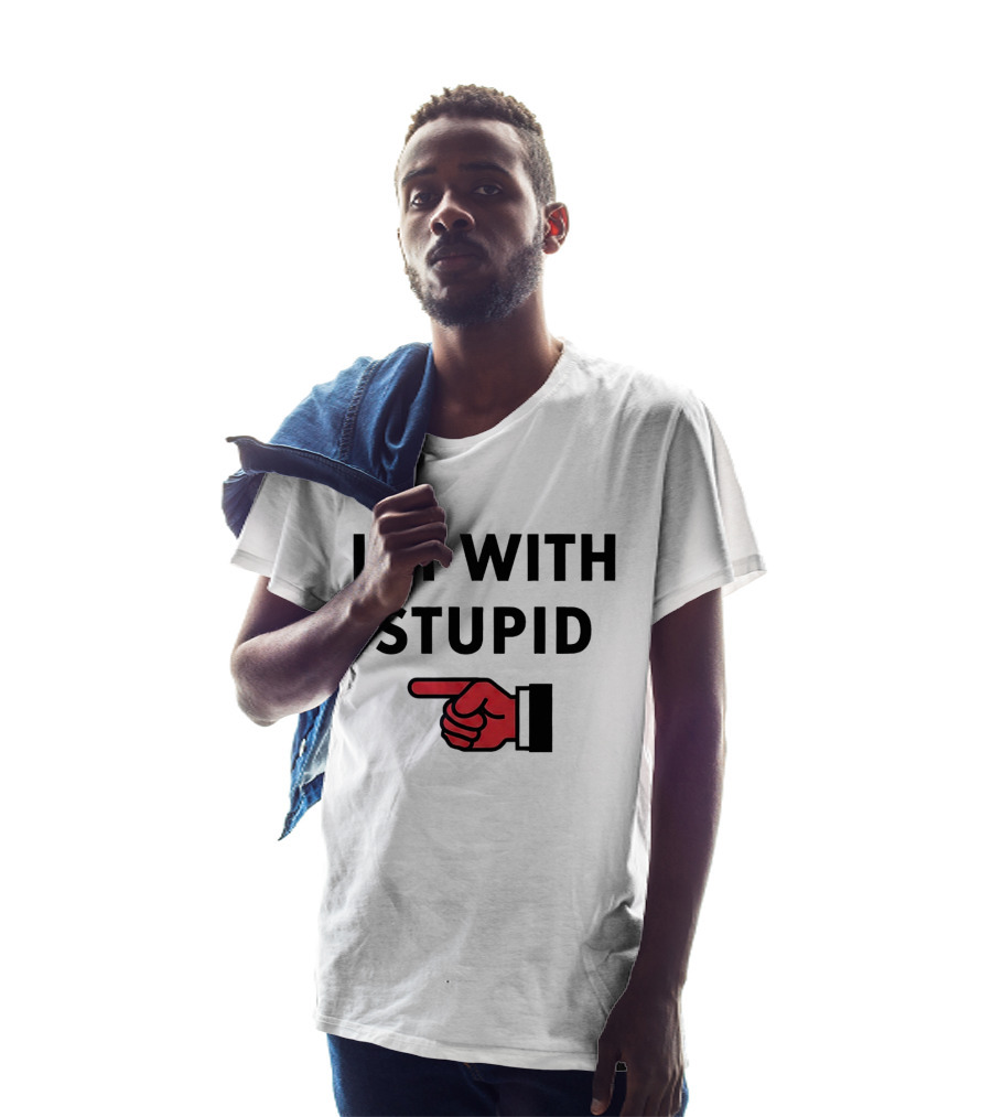I'm With Stupid Red Pointing Finger T-Shirt