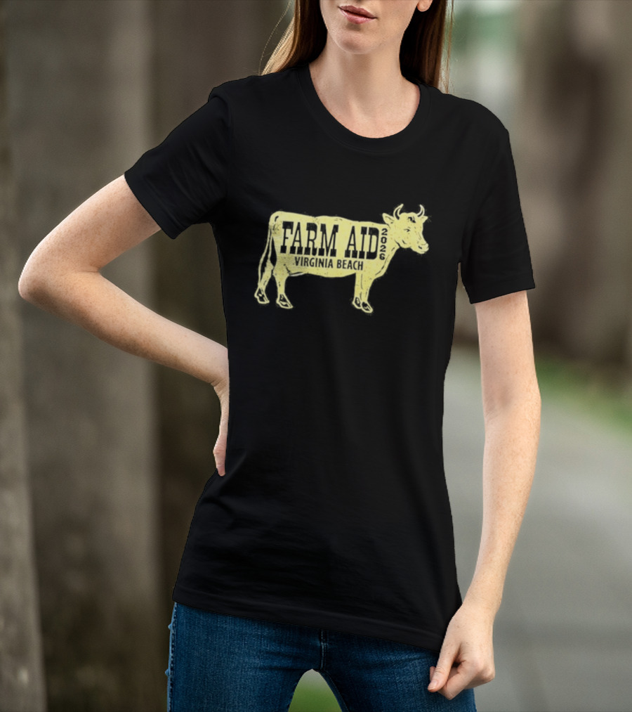 Virginia Beach Farm Aid 2026 September 26 Cow T-Shirt