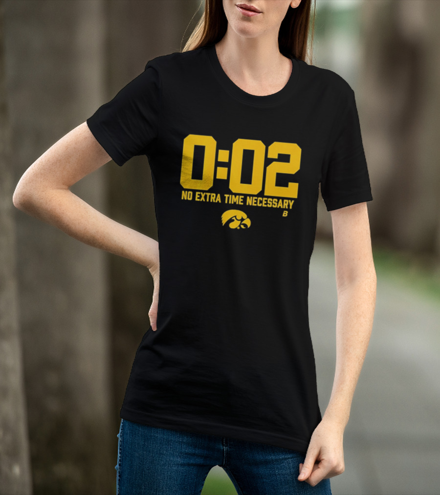 Iowa Hawkeyes Football No Extra Time 0 02 T-Shirt