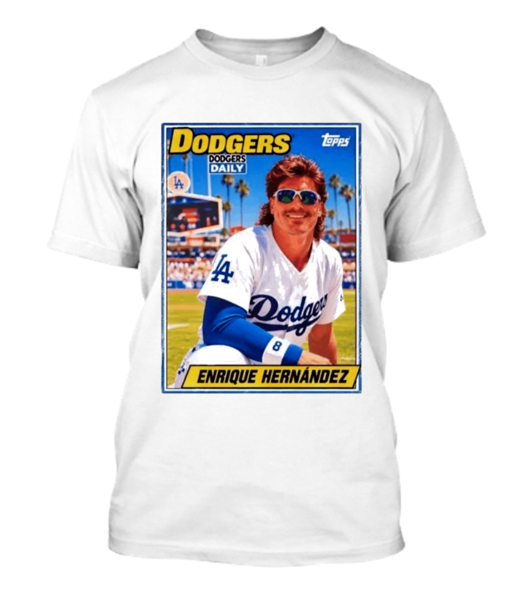 Dodgers Daily Enrique Hernandez Topps LA Baseball T-Shirt