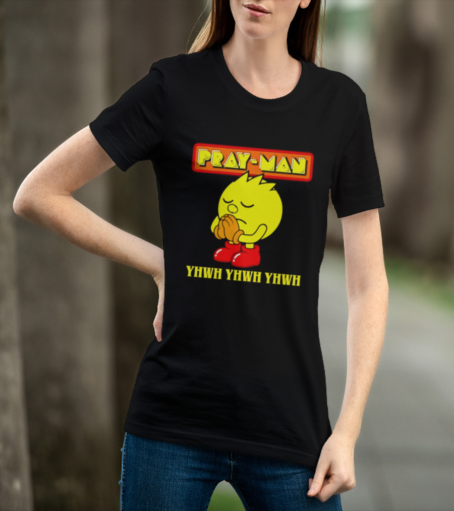 Pray Man YHWH Spiritual Pac Man Symbolism T-Shirt