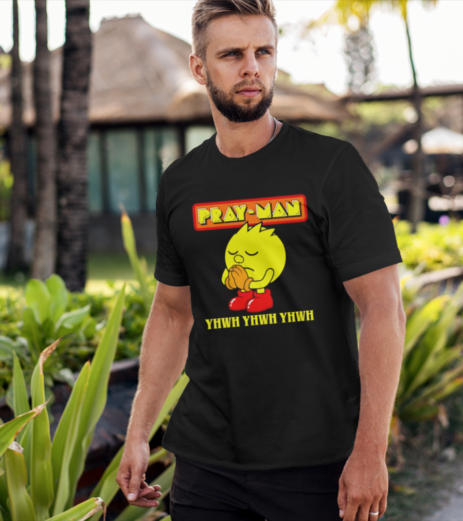 Pray Man YHWH Spiritual Pac Man Symbolism T-Shirt
