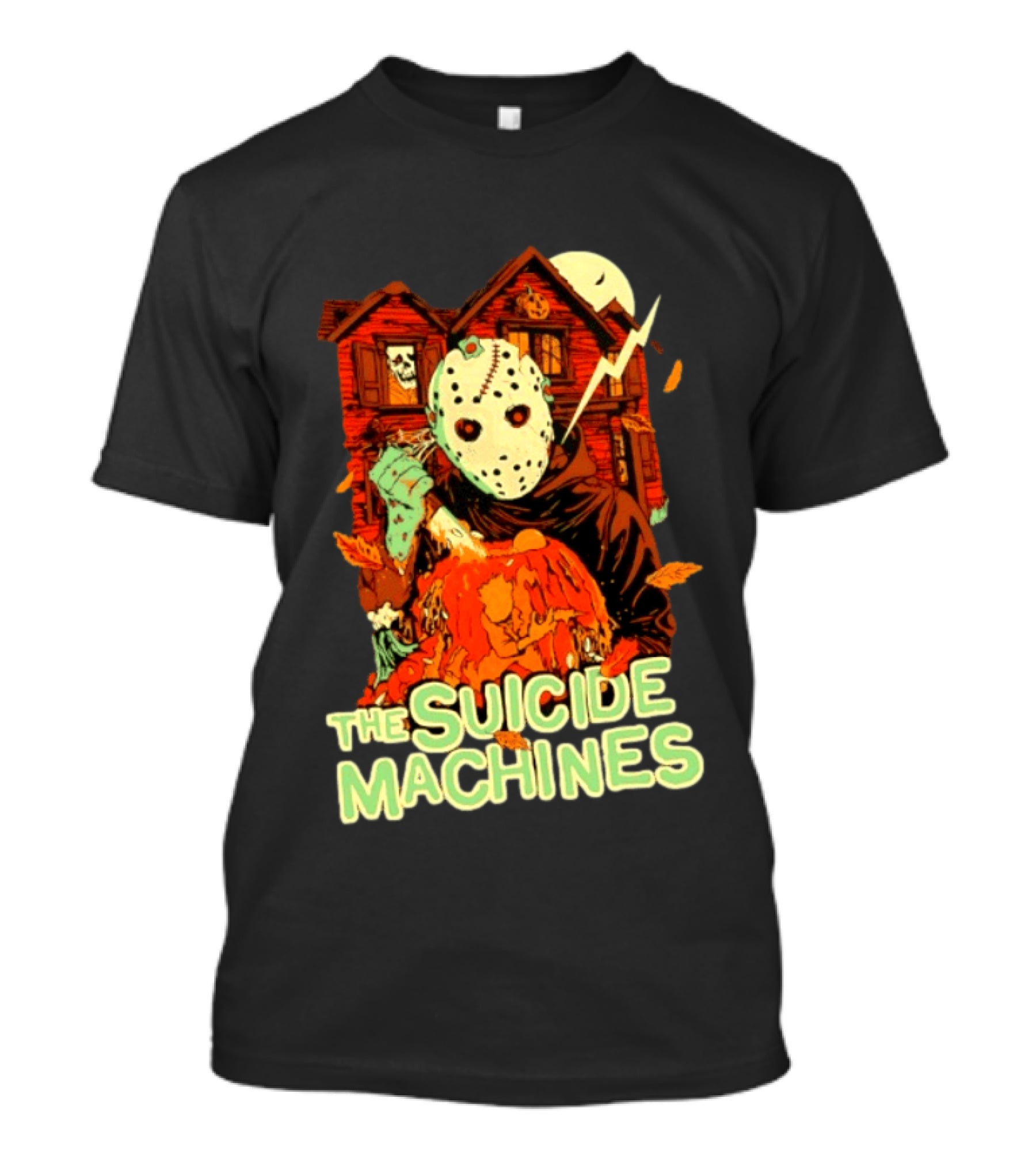 The Suicide Machines Jason Voorhees Pumpkin Halloween House Lightning T-Shirt