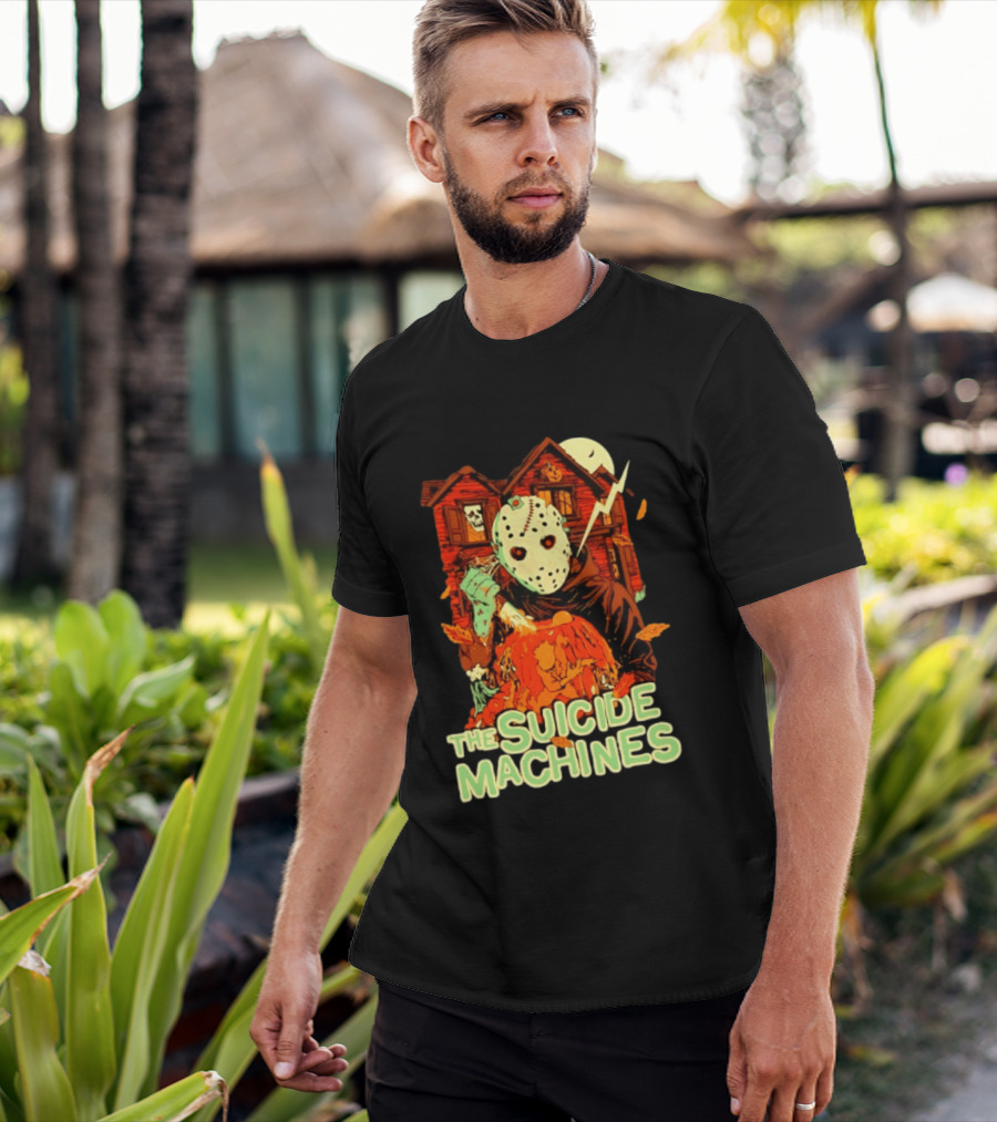 The Suicide Machines Jason Voorhees Pumpkin Halloween House Lightning T-Shirt