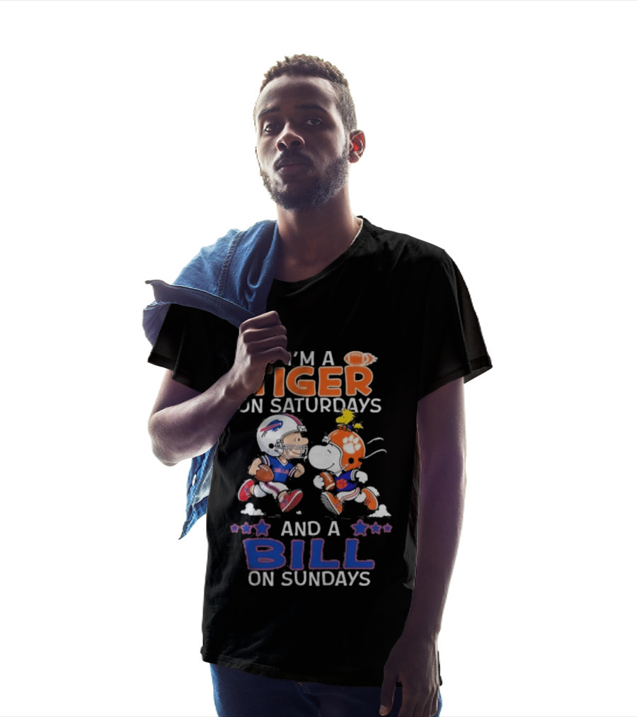 Charlie Brown Snoopy Tiger Saturdays Bill Sundays T-Shirt