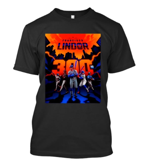 Francisco Lindor 300 HR Achievement Mets Skyline Celebration T-Shirt