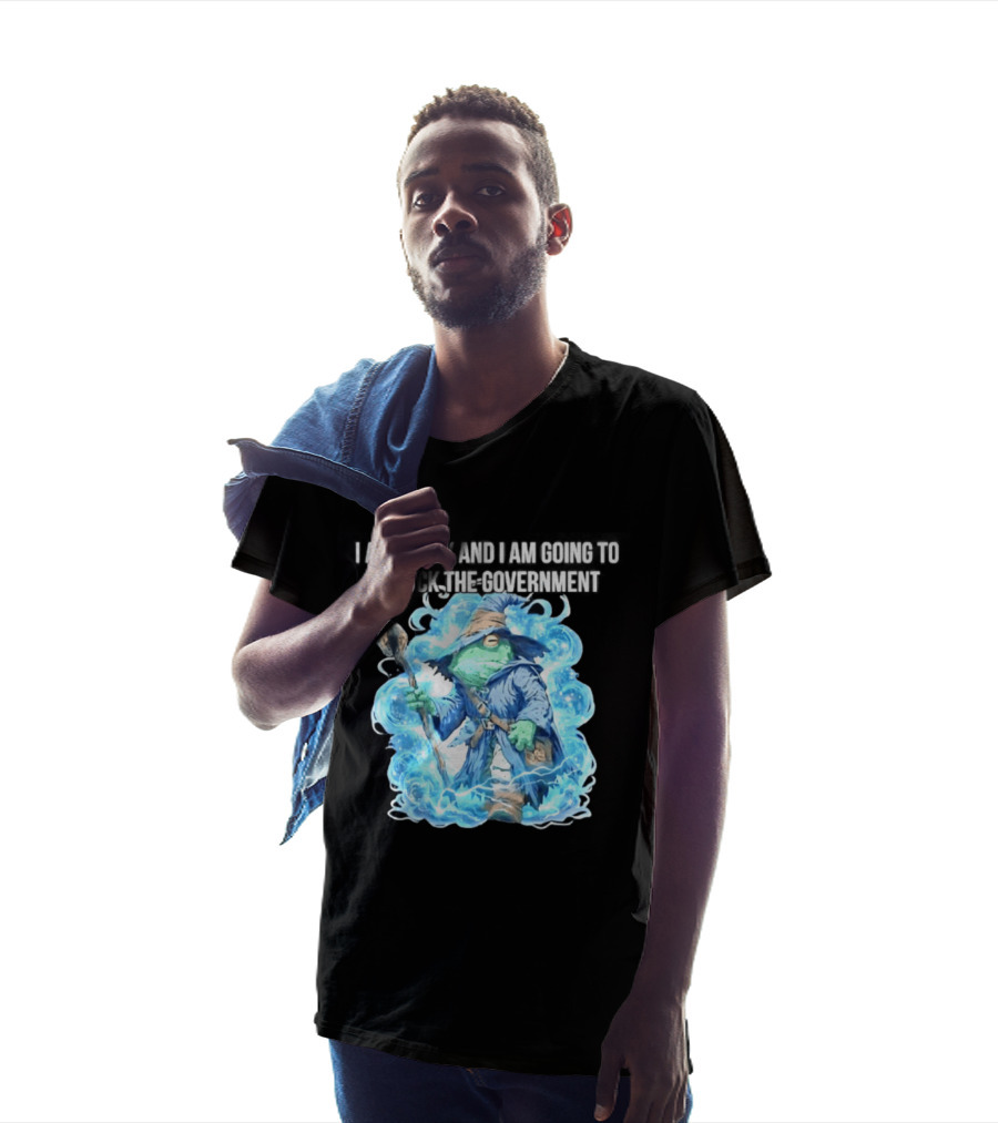 Frog Wizard I Am Crazy And I Am Going To Attack The Government Blue Aura T-Shirt