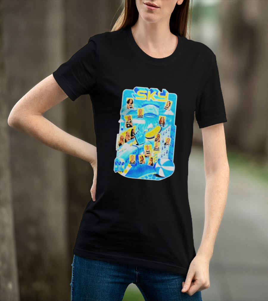 Chicago Sky WNBA 2026 Appreciation Night Black Team Celebration Skyline T-Shirt