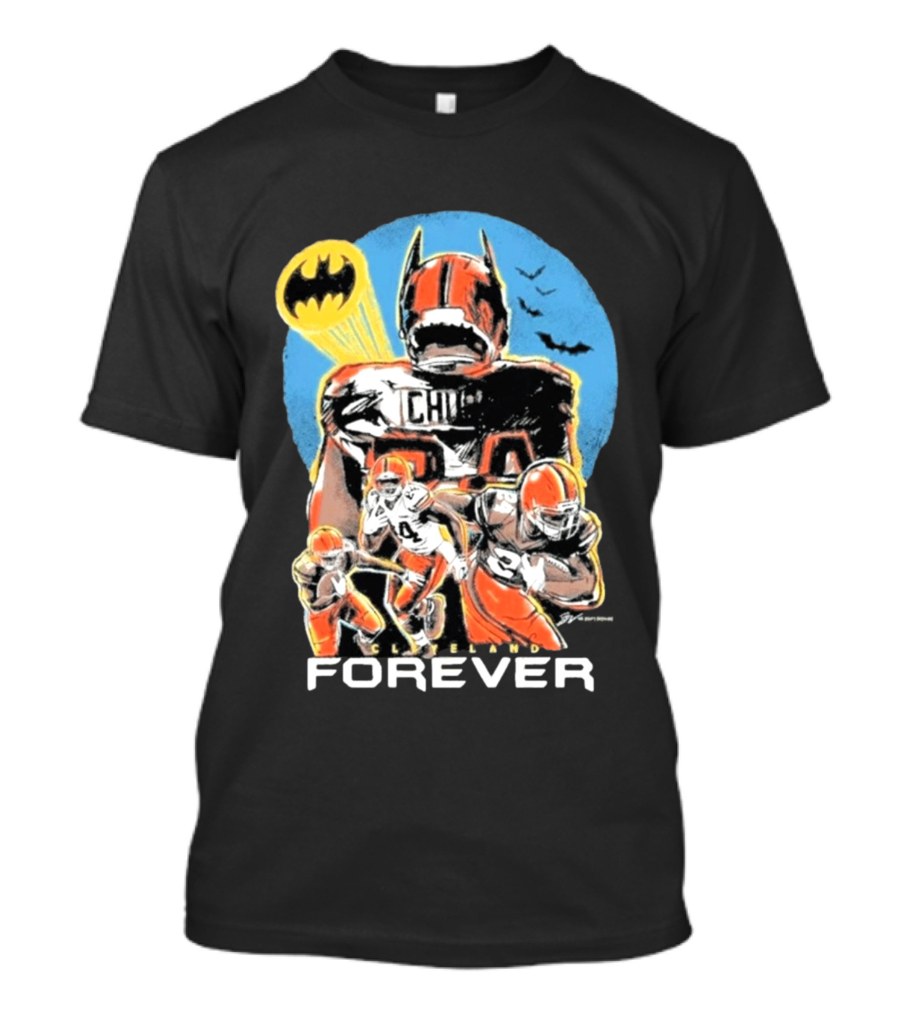 Cleveland Browns Nick Chubb Batman Signal Forever T-Shirt