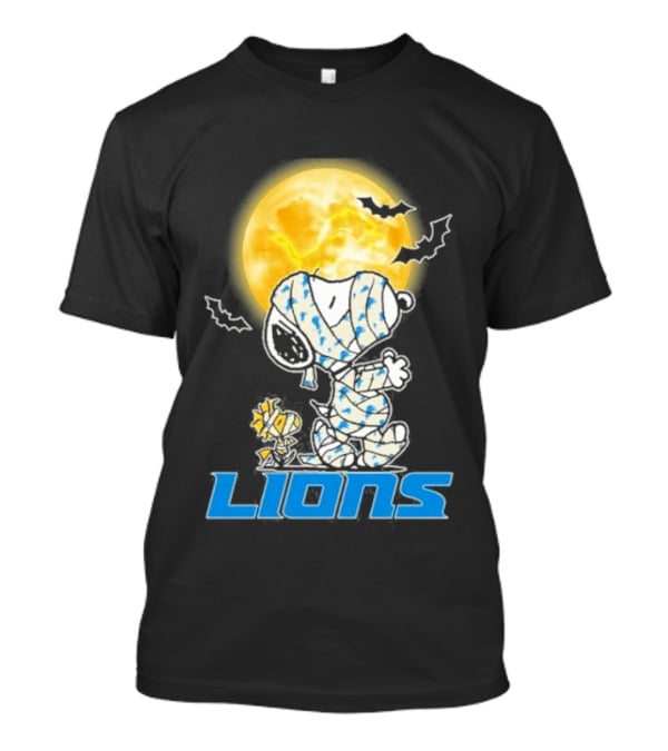 Detroit Lions Snoopy Halloween 2026 Full Moon Bat Holiday T-Shirt