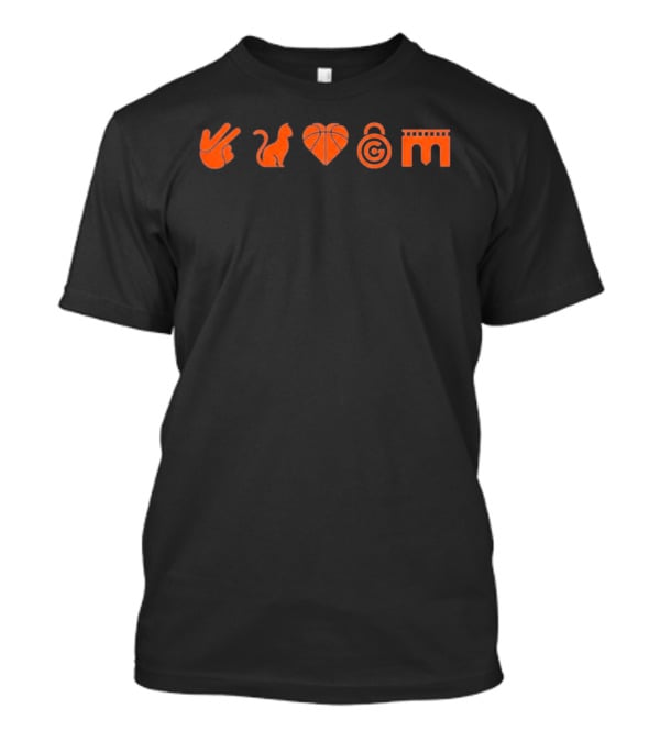 Knicks Peace Cat Basketball Heart Lock Bridge T-Shirt
