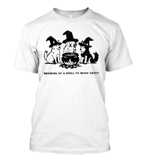 Brewing Up A Spell To Woof About Dog Witch Cauldron Trio T-Shirt