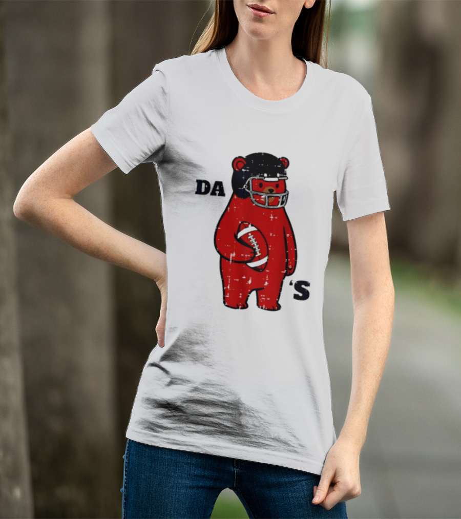 Da Bears Football Bear Helmet Holding Football T-Shirt