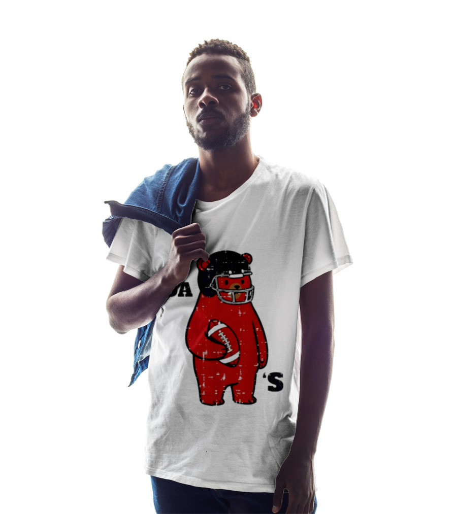 Da Bears Football Bear Helmet Holding Football T-Shirt