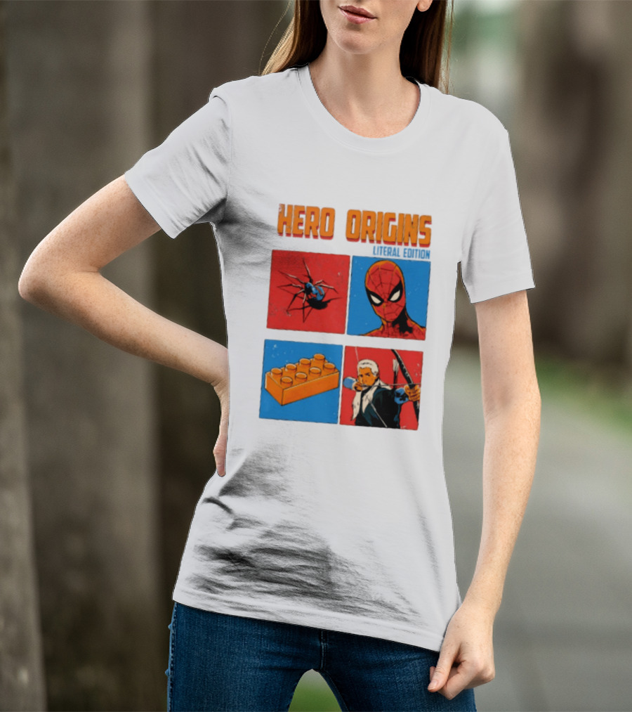Hero Origins Spider Man Literal Edition Block Archer Spider T-Shirt