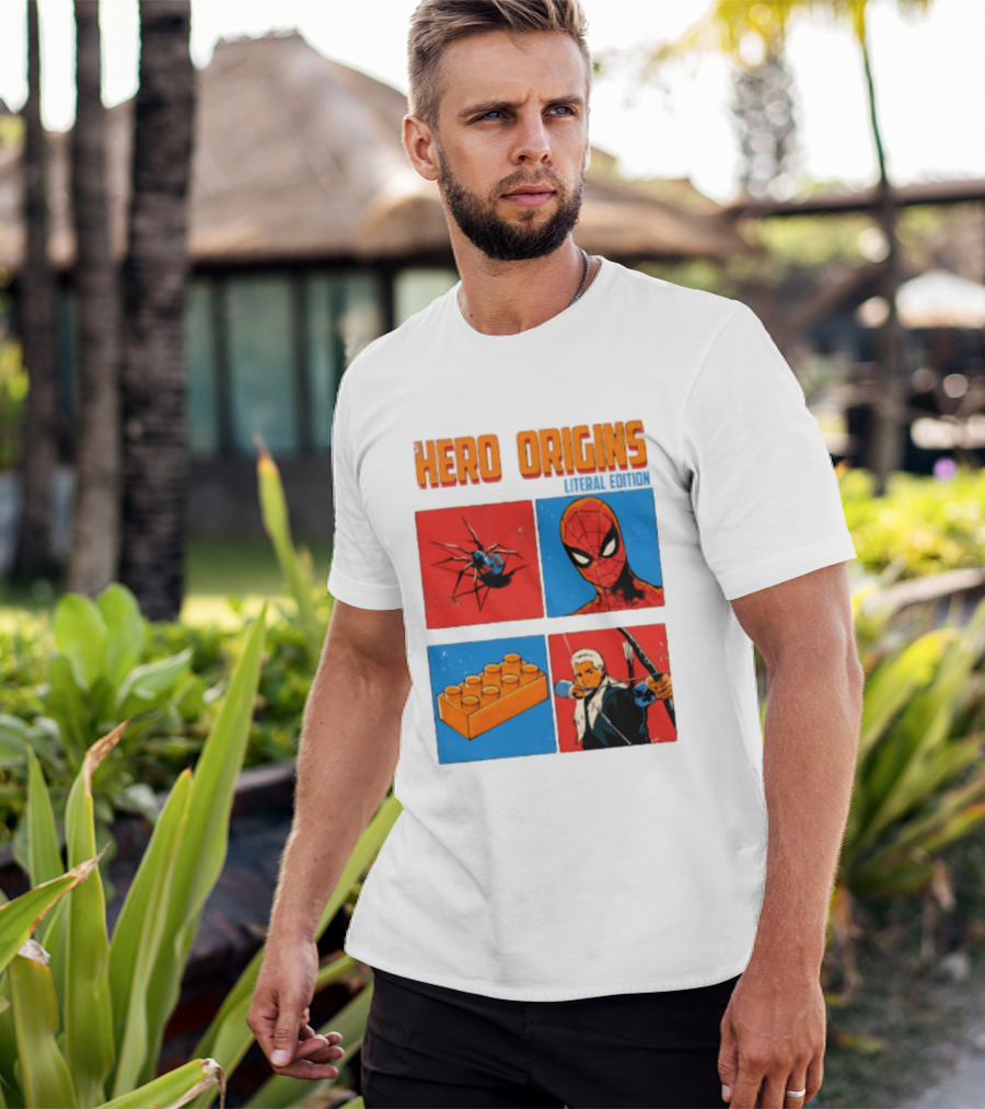 Hero Origins Spider Man Literal Edition Block Archer Spider T-Shirt