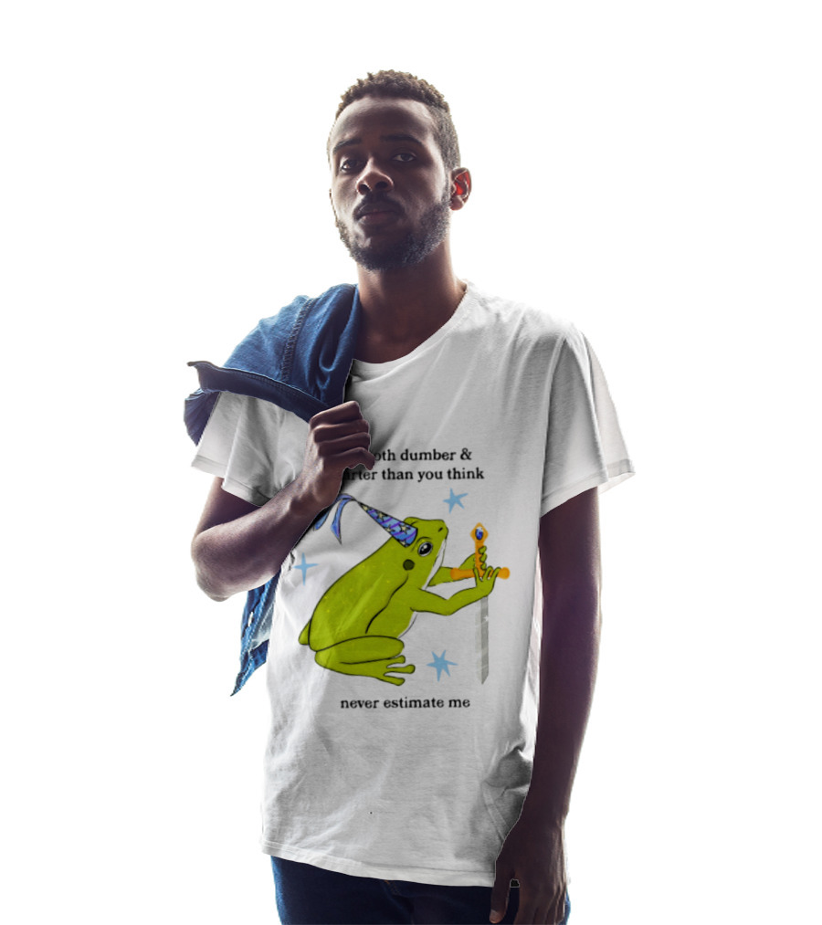 I Am Both Dumber And Smarter Than You Think Never Estimate Me Frog Sword Stars Party Hat T-Shirt