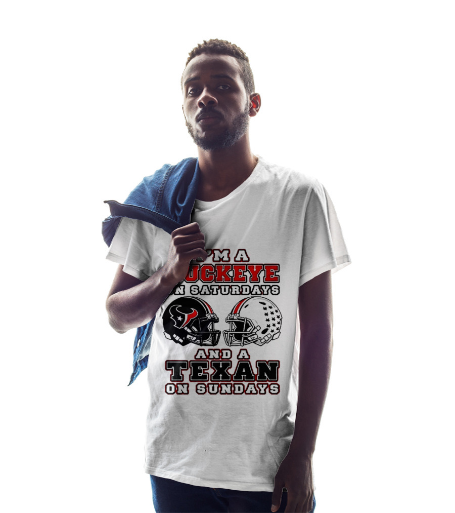 I'm A Buckeye On Saturdays And A Texan On Sundays Football Helmets T-Shirt