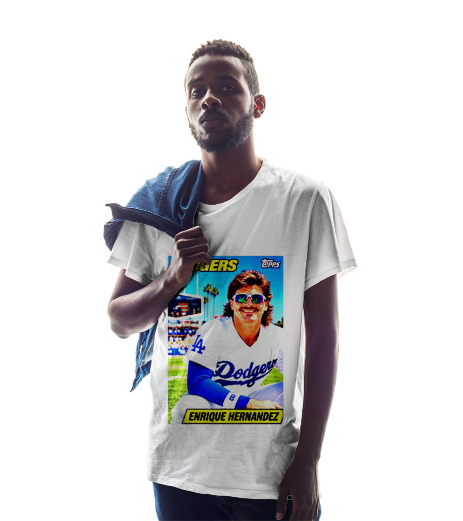 Dodgers Enrique Hernandez Topps Trading Card T-Shirt
