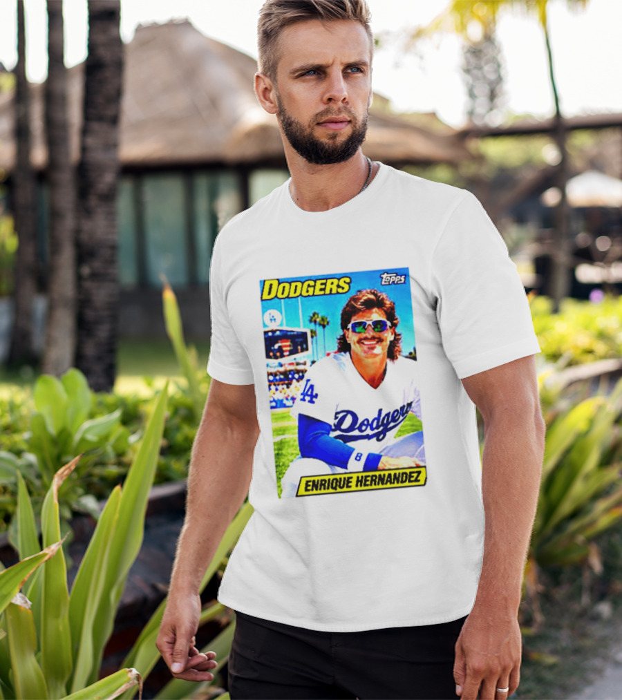 Dodgers Enrique Hernandez Topps Trading Card T-Shirt