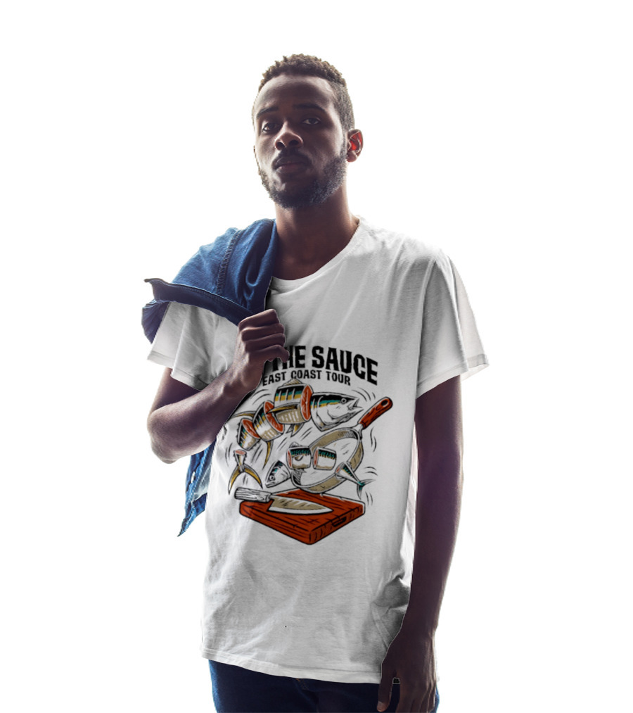 On The Sauce East Coast Tour Tuna Cooking Knife And Cutting Board T-Shirt