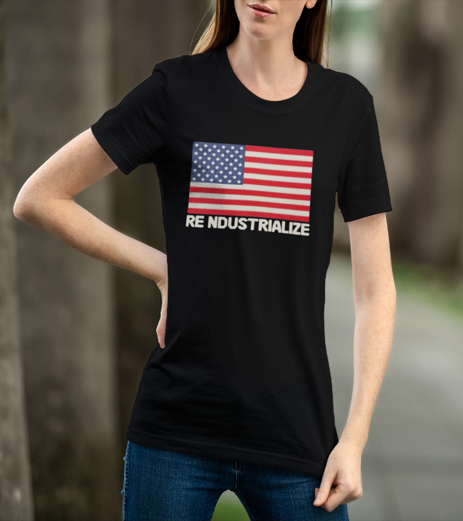 Reindustrialize United States Flag Stars And Stripes T-Shirt
