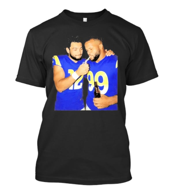 Los Angeles Rams Puka Nacua Aaron Donald Smoking Drinking NFL Football Team Players T-Shirt