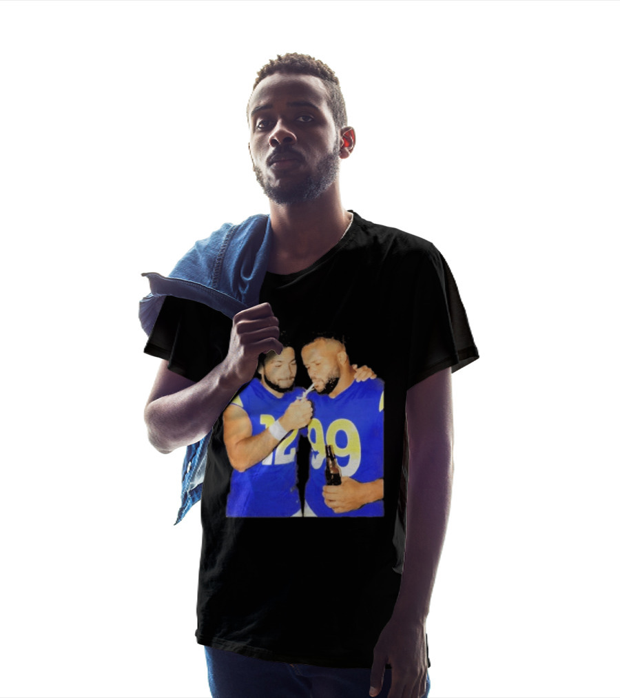 Los Angeles Rams Puka Nacua Aaron Donald Smoking Drinking NFL Football Team Players T-Shirt