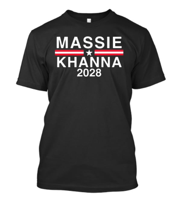 Massie Khanna 2028 Election Campaign Patriotic Star And Stripes T-Shirt