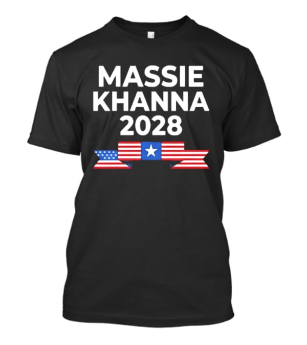 Massie Khanna 2028 American Flag Election Campaign T-Shirt