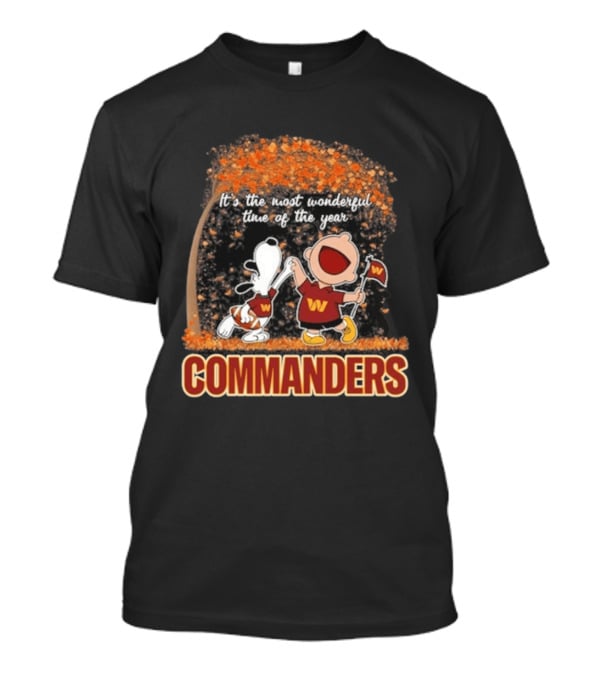 Washington Commanders Snoopy Charlie Brown Dancing 2026 Most Wonderful Time Of The Year T-Shirt