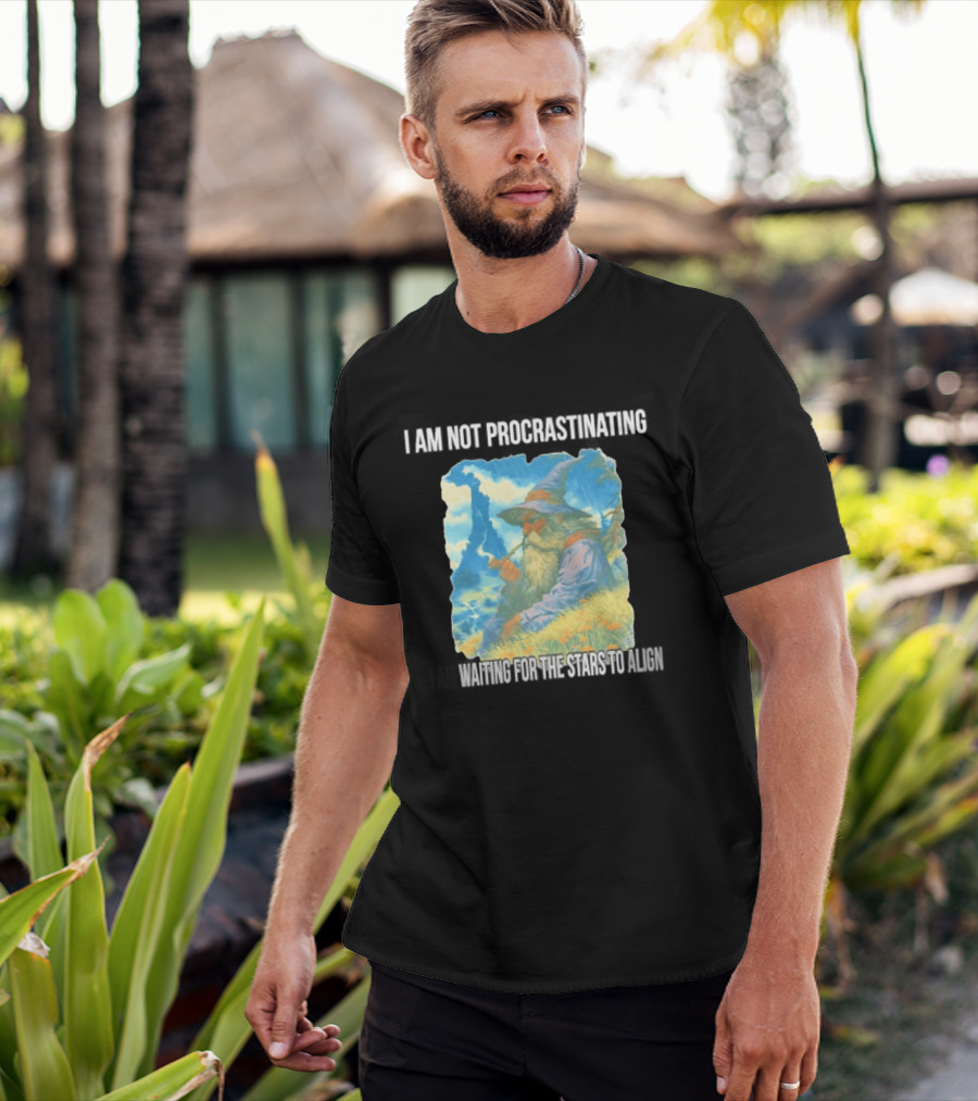 I Am Not Procrastinating Wizard Waiting For The Stars To Align T-Shirt