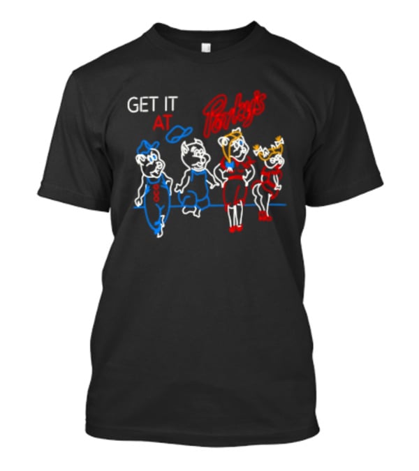 GET IT AT PORKY'S 80s MOVIE NEON SIGN CHARACTERS T-Shirt