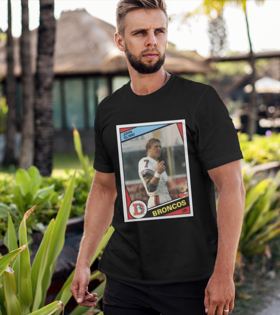 Brandon Perna John Elway Broncos Topps Card NFL QB T-Shirt