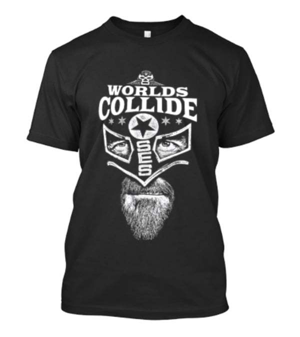CM Punk Worlds Collide Chicago Mask Star Symbol Two Sided T-Shirt