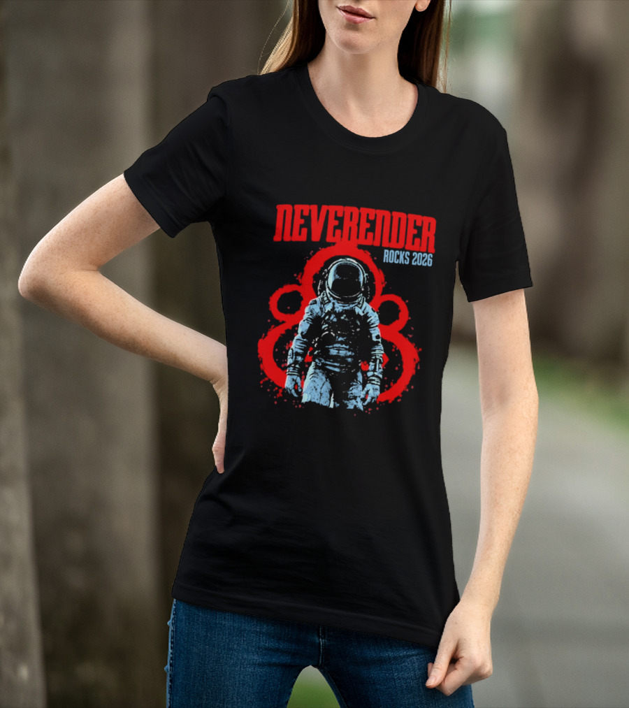 Neverender Rocks 2026 Astronaut Coheed Cambria Red Circles T-Shirt