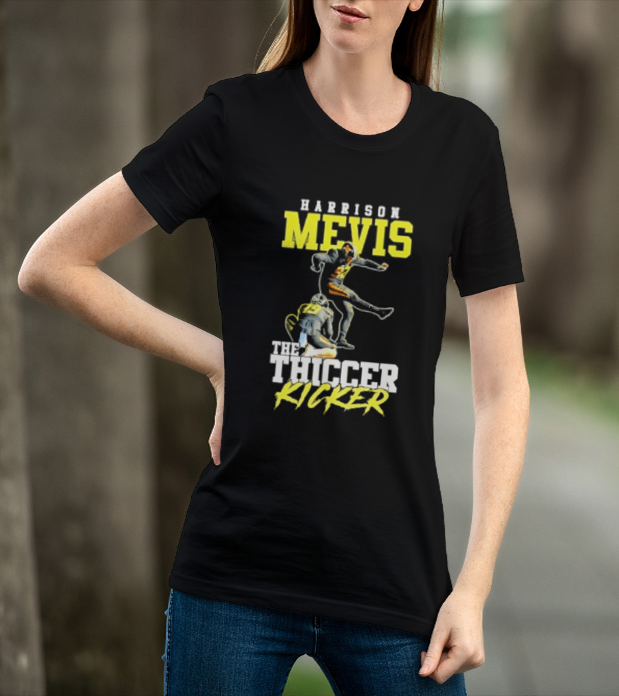 Harrison Mevis The Thiccer Kicker Football Player 92 T-Shirt