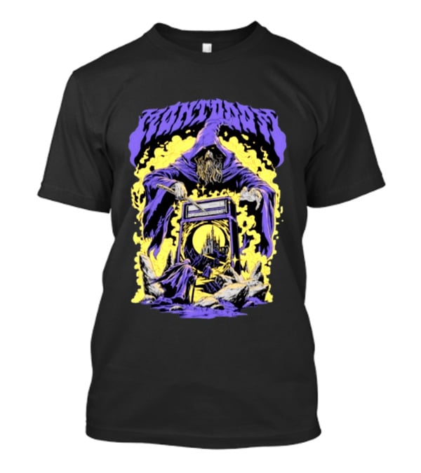 Mantdar Wizard With Castle And Guitar Amplifier Magic Explosion T-Shirt