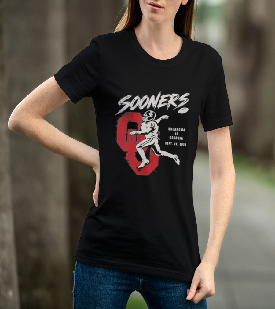 Oklahoma Sooners Vs Georgia Bulldogs Sept 26 2026 Football Matchup T-Shirt