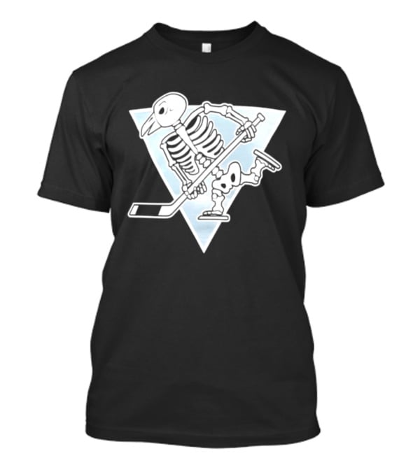 Pittsburgh Penguins Skeleton Bird Hockey Triangle T-Shirt