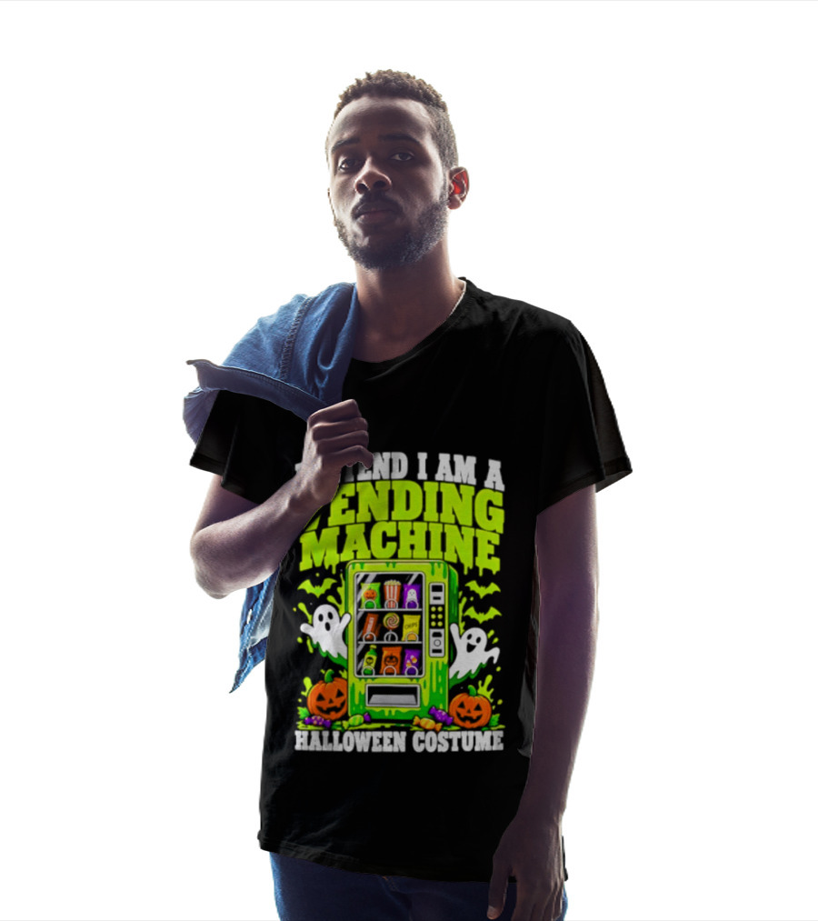 Pretend I Am A Vending Machine Halloween Costume Ghosts Pumpkins Candy Fun T-Shirt