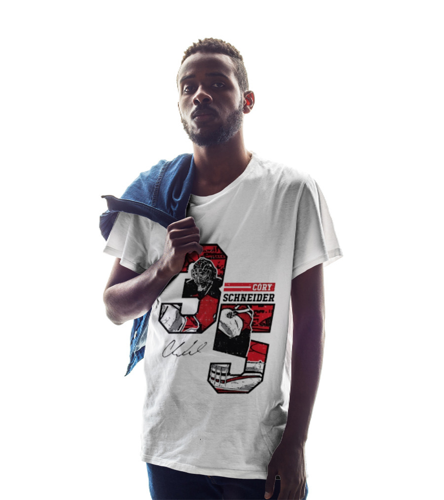 Cory Schneider New Jersey Devils 35 Signature Offset T-Shirt