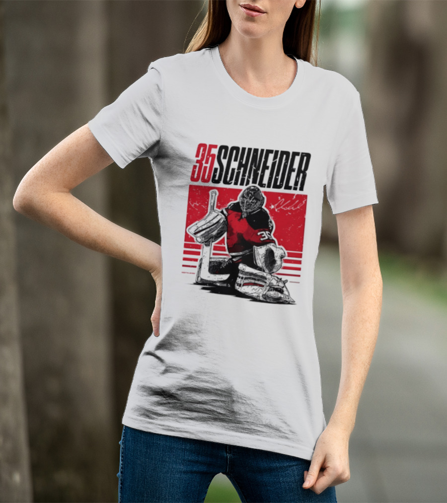 35 Schneider New Jersey Devils Hockey Player Starter T-Shirt