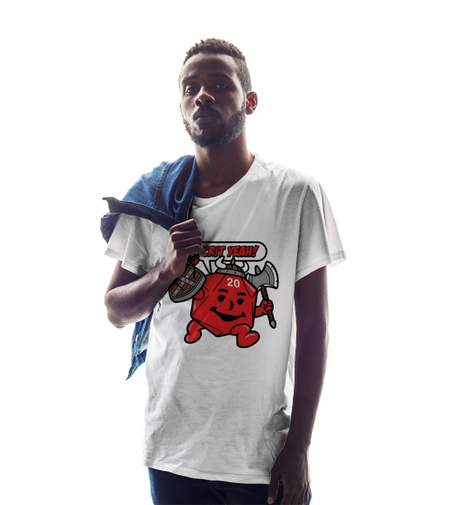 Crit Yeah D20 Viking Dice With Axe And Shield T-Shirt