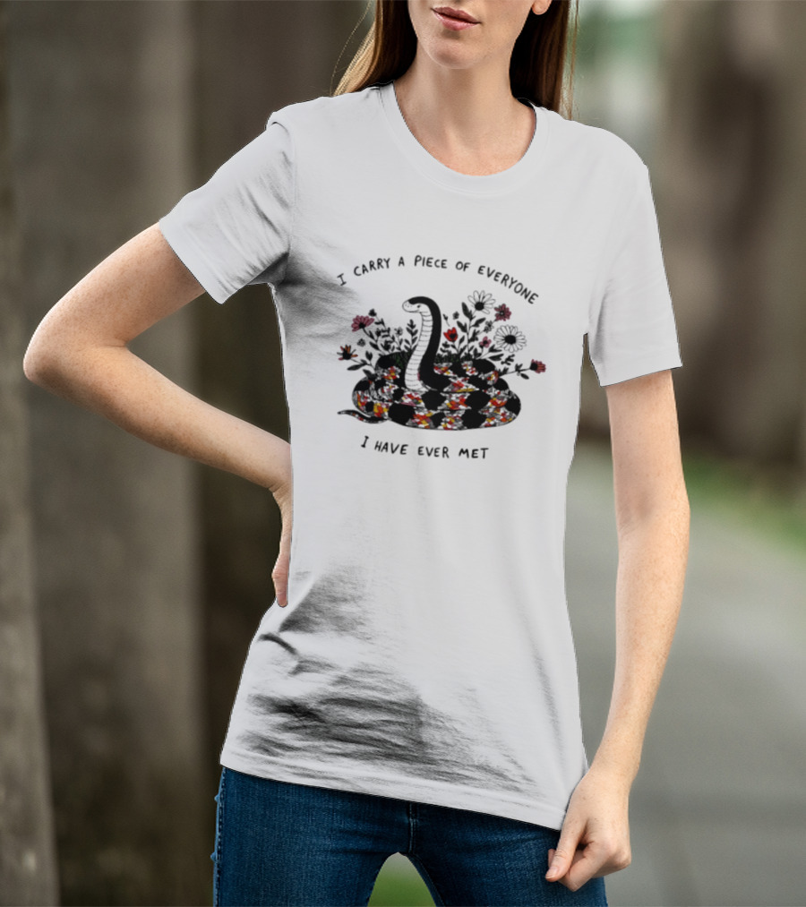 I Carry A Piece Of Everyone I Have Ever Met Snake Floral Blossoms T-Shirt