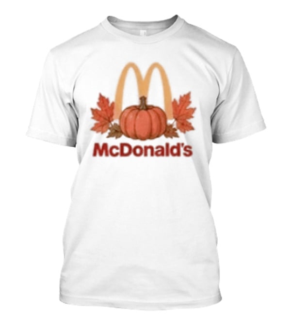 McDonald's Autumn Pumpkin Leaves Thankful Blessed Lovin It T-Shirt