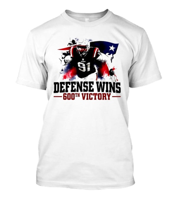 New England Patriots Defense Wins 600th Victory Star Spangled Football Triumph T-Shirt