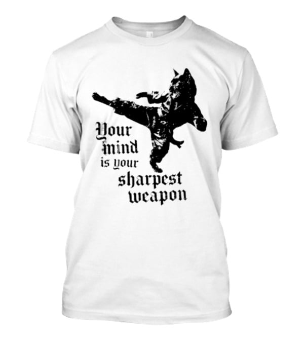 Your Mind Is Your Sharpest Weapon Karate Cat T-Shirt